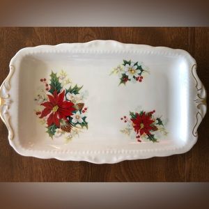 Royal Albert Poinsettia Large Sandwich Tray 11 5/8”